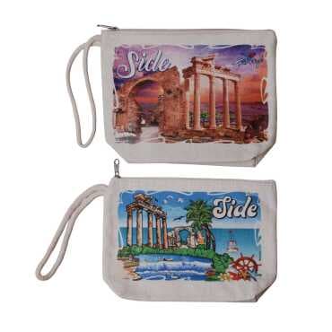 Side Themed Digital Print Canvas Wallet 20x27.5 cm - 2