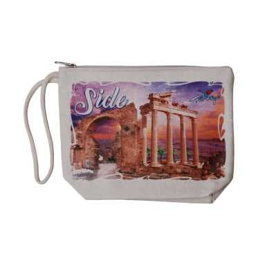 Side Themed Digital Print Canvas Wallet 20x27.5 cm - 3