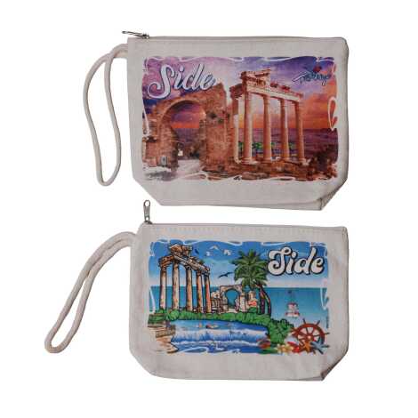 Side Temalı Dijital Baskılı Kanvas Cüzdan 20x27,5 cm - 2