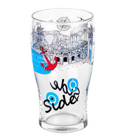 Side Temalı İkili Bira Bardağı Seti - 2