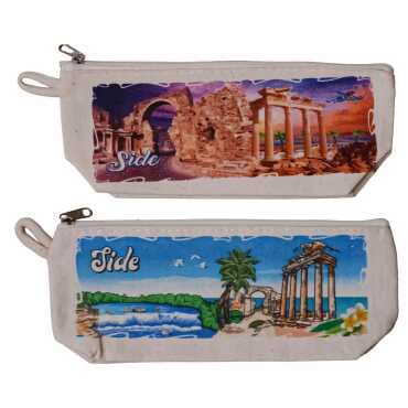 Side Themed Canvas Pencil Case - 2