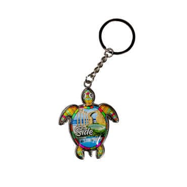 Side Themed Turtle Shaped Metal Keychain - 6