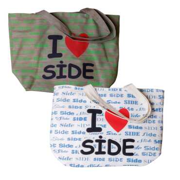 Side Temalı Klasik Plaj Çantası - 2