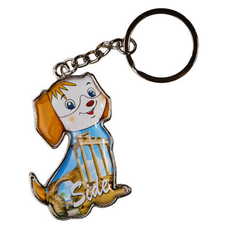 Side Temalı Köpek Şekilli Metal Anahtarlık - 6