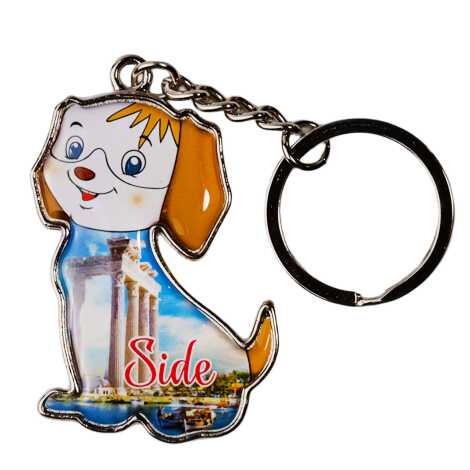 Side Temalı Köpek Şekilli Metal Anahtarlık - 4