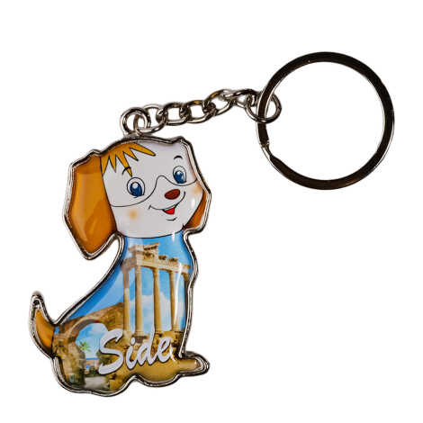 Side Temalı Köpek Şekilli Metal Anahtarlık - 5