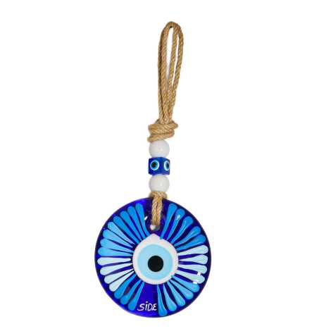 Side Temalı Mandala Desenli Cam Nazar Duvar Süsü 18 Cm - 8