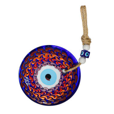 Side Temalı Mandala Desenli Cam Nazar Duvar Süsü 22 Cm - 17