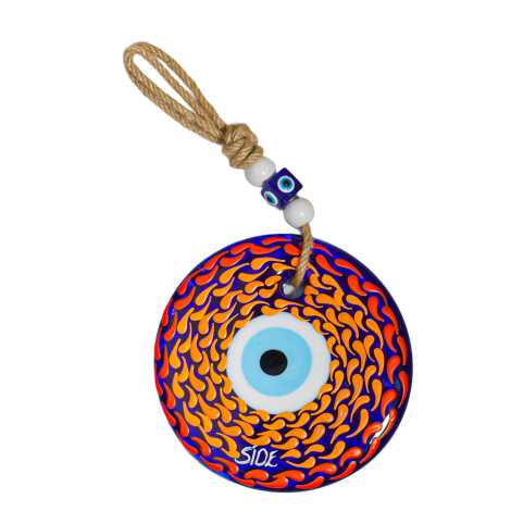 Side Temalı Mandala Desenli Cam Nazar Duvar Süsü 22 Cm - 12