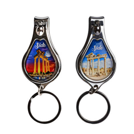 Side Temalı Metal Açacaklı Oval Anahtarlıklı Tırnak Makası - 2