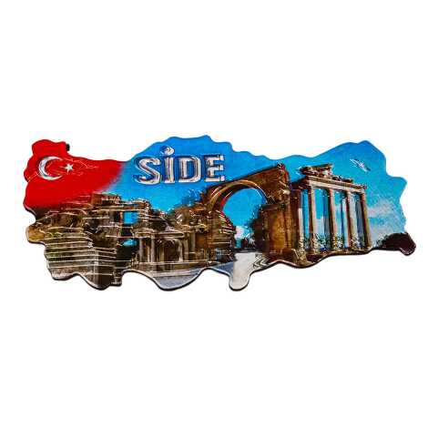 Side Temalı Metalize Harita Magnet - 13