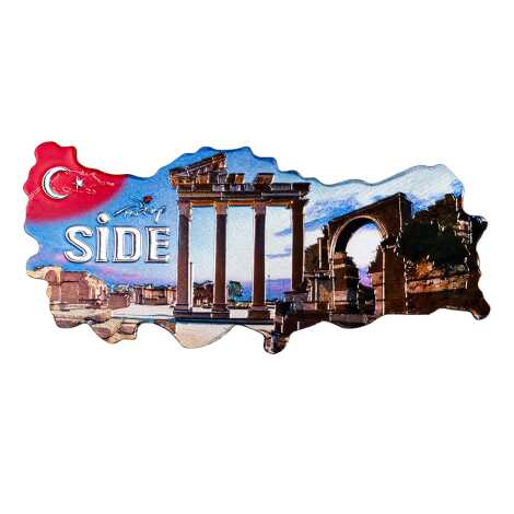 Side Temalı Metalize Harita Magnet - 4