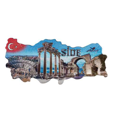 Side Temalı Metalize Harita Magnet - 8
