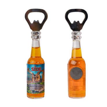 Side Themed Metallic Bottle Opener Refrigerator Magnet - 9