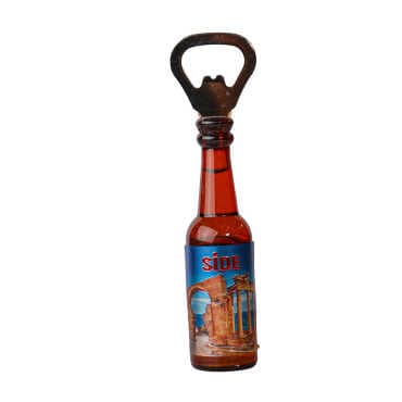 Side Themed Metallic Bottle Opener Refrigerator Magnet - 6
