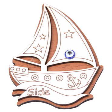 Side Themed Wooden Engraved Souvenir Fridge Magnet - 10