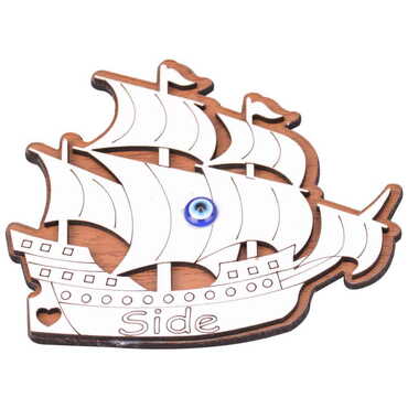 Side Themed Wooden Engraved Souvenir Fridge Magnet - 24