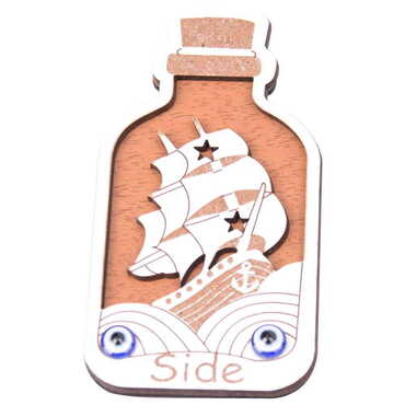 Side Themed Wooden Engraved Souvenir Fridge Magnet - 35