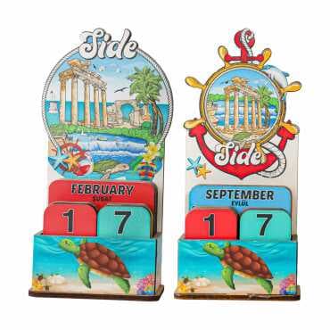 Side Themed Myros Wooden Desk Calendar - 2