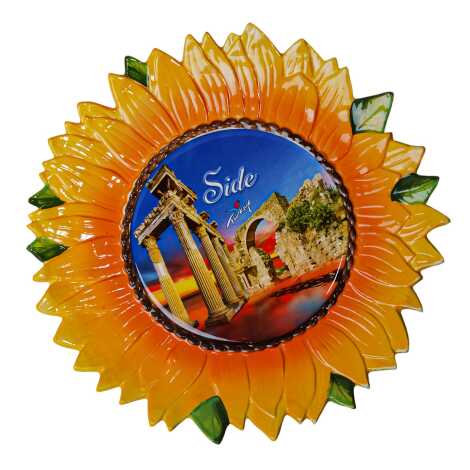 Side Temalı Myros Ayçiçeği Seramik Tabak 26 cm - 6