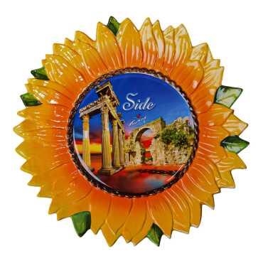 Side Temalı Myros Ayçiçeği Seramik Tabak 26 cm - 3