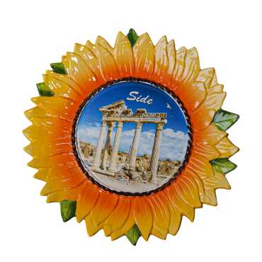 Side Temalı Myros Ayçiçeği Seramik Tabak 26 cm - 4