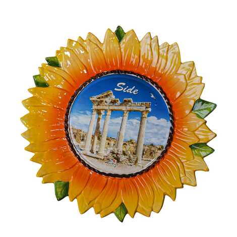 Side Temalı Myros Ayçiçeği Seramik Tabak 26 cm - 4