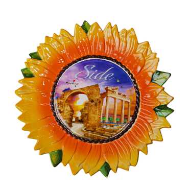 Side Temalı Myros Ayçiçeği Seramik Tabak 26 cm - 5
