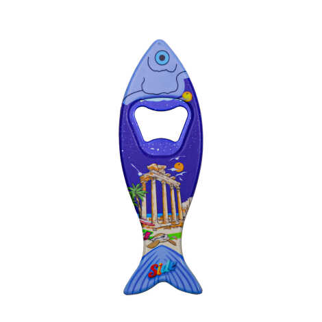 Toptan Side Temalı Myros Balık Açacak Magnet 42x130 mm - 1