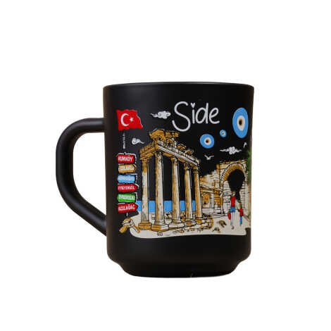 Toptan Side Temalı Myros Boyalı Oval Cam Kupa - 6