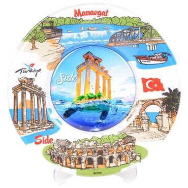 Side Themed Bespoke Printed Glass Plate 21 Cm - 10