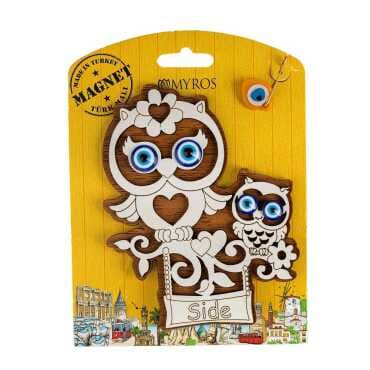 Side Themed Myros Carded Wooden Refrigerator Magnet