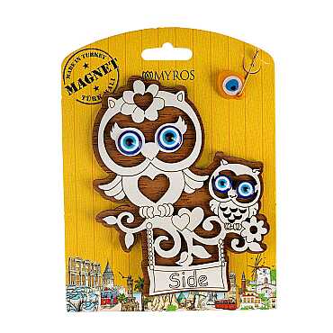 Side Themed Myros Carded Wooden Refrigerator Magnet - 5