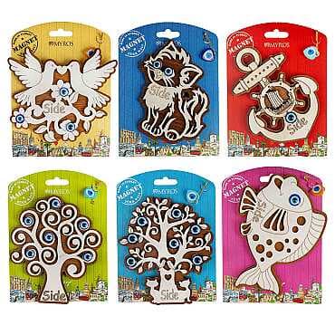 Side Themed Myros Carded Wooden Refrigerator Magnet - 3