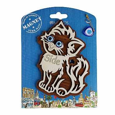 Side Themed Myros Carded Wooden Refrigerator Magnet - 8