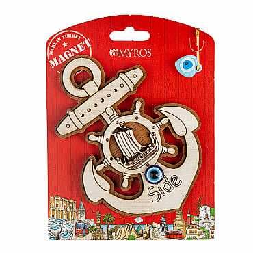 Side Themed Myros Carded Wooden Refrigerator Magnet - 10