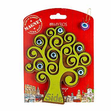 Side Themed Myros Carded Wooden Refrigerator Magnet - 13