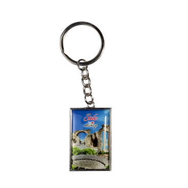 Side Themed Metal Rectangle Double Sided Keychain 30x100 mm - 5