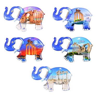 Side Themed Elephant Shaped Metal Magnetic Bottle Opener 98x61 mm - 3