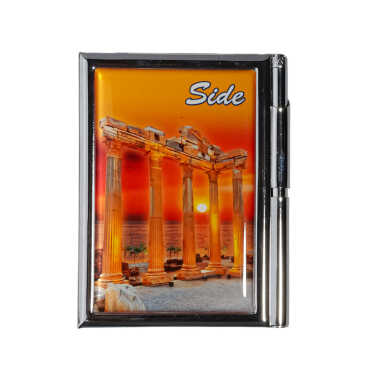 Side Temalı Myros Metal Kalemli Notluk 86x66x8 mm - Myros
