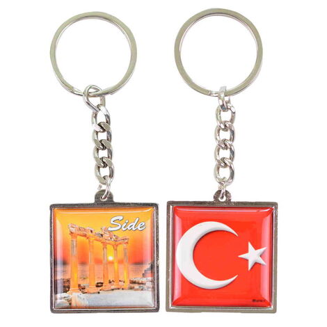 Toptan Side Temalı Myros Metal Kare Anahtarlık 36x95 mm - 4