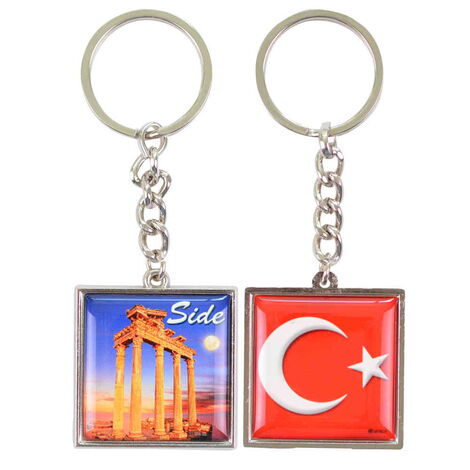 Toptan Side Temalı Myros Metal Kare Anahtarlık 36x95 mm - 7