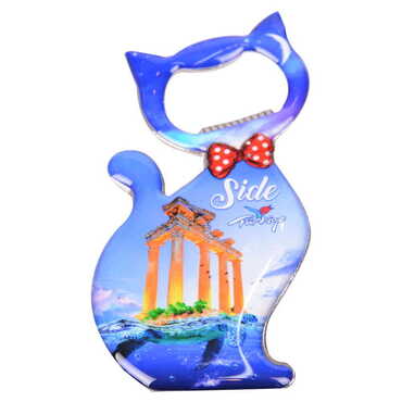 Toptan Side Temalı Myros Metal Kedi Açacak Magnet 97x48 mm - 7