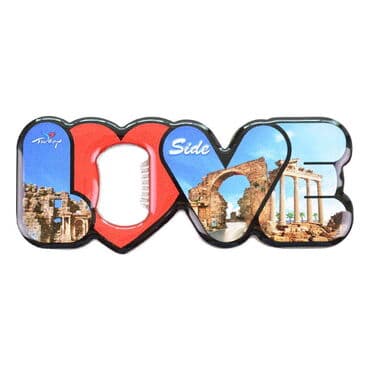 Toptan Side Temalı Myros Metal Love Açacak Magnet 114x47 mm