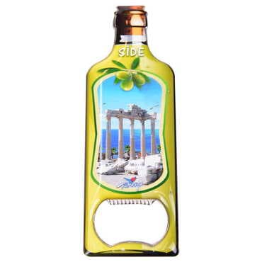 Side Themed Bottle Shaped Metal Magnetic Bottle Opener 115x39 mm - 4