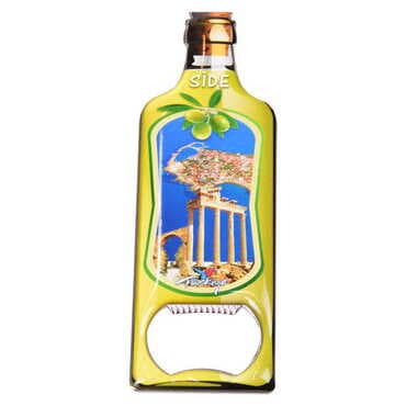 Side Themed Bottle Shaped Metal Magnetic Bottle Opener 115x39 mm - 5