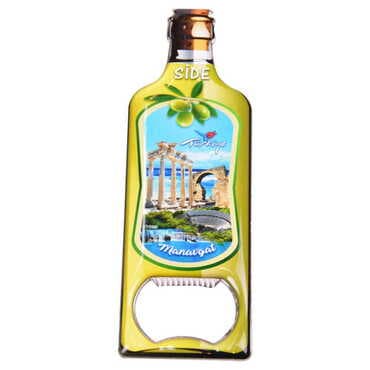 Side Themed Bottle Shaped Metal Magnetic Bottle Opener 115x39 mm - 6