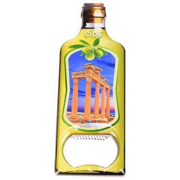 Side Themed Bottle Shaped Metal Magnetic Bottle Opener 115x39 mm - 8