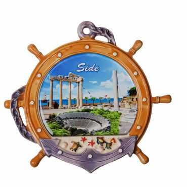 Side Temalı Myros Seramik Küçük Çapa Tabak 20 cm - Myros