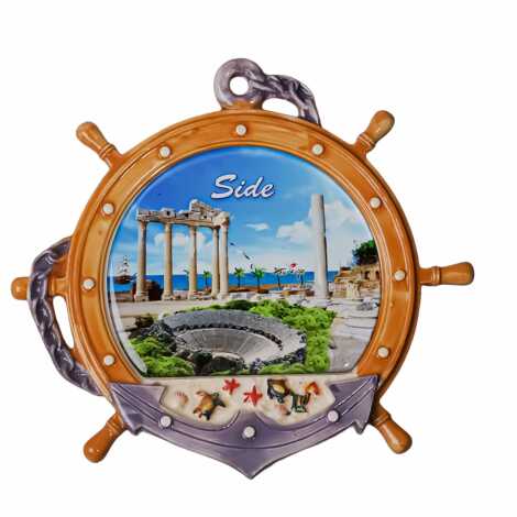 Side Temalı Myros Seramik Küçük Çapa Tabak 20 cm - 1
